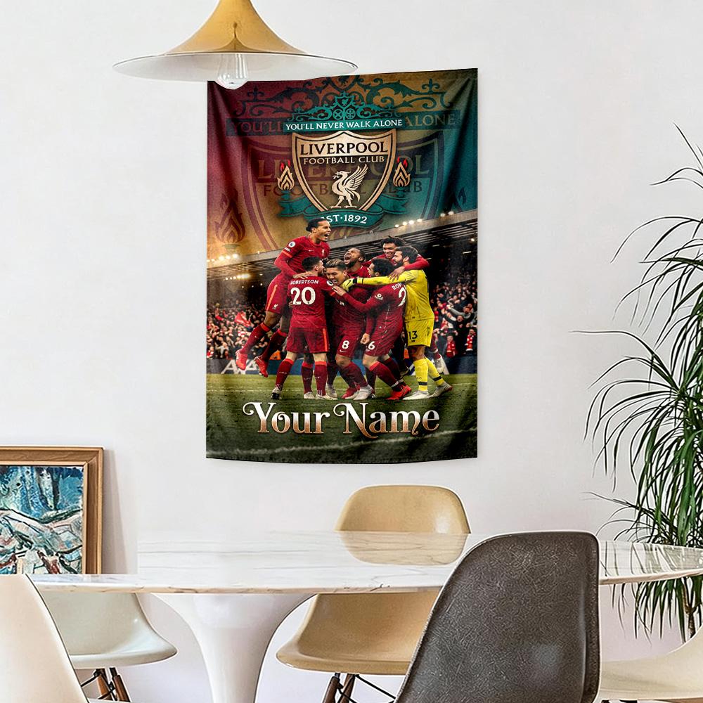 Liverpool Fc Custom Your Name Wall Decor Tapestry Art For Pet Memorial Birthdaywedding Party Backdrop Family Gift