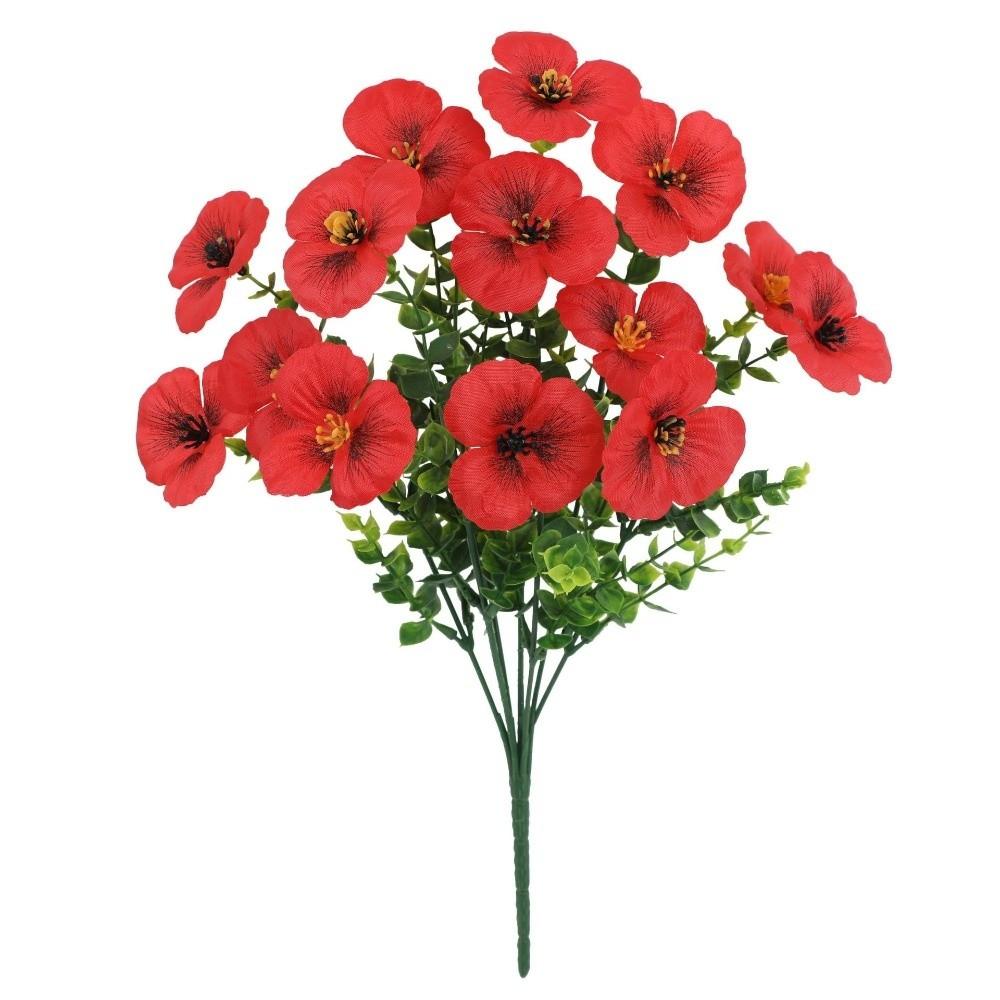 

Plastic Artificial Pansy Flowers 7 Fork Reusable Faux Pansy Flowers Tricolor Violet Flowers Bundle Fake Flowers Porch Patio червоний