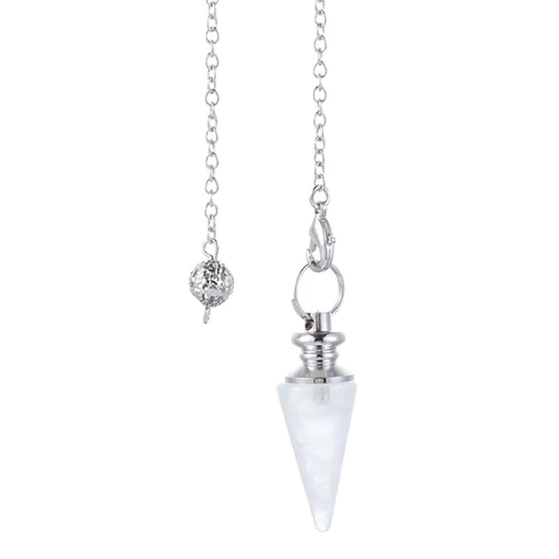 Pietra Naturale Pietra di Quarzo Cristallo di Rocca Punto Esagonale Pendente Chakra Reiki Pendolo Cristallo Radiestesia Gioielli Spirituali