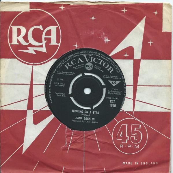 

7inch Record HANK LOCKLIN - Wishing On A Star RCA1610 RCA Victor 1967 UK Folk Used