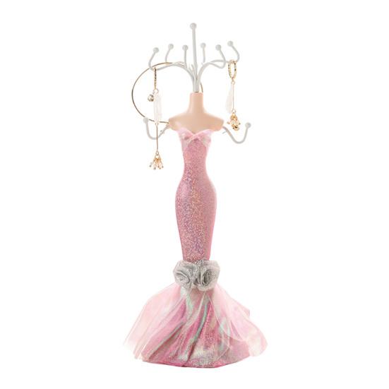 Mini Manequim Suporte de Joias Manequim Feminino Organizador de Joias com 8 Ganchos Suporte de Exibição de 2 Níveis para Colares Pulseiras Brincos Anéis