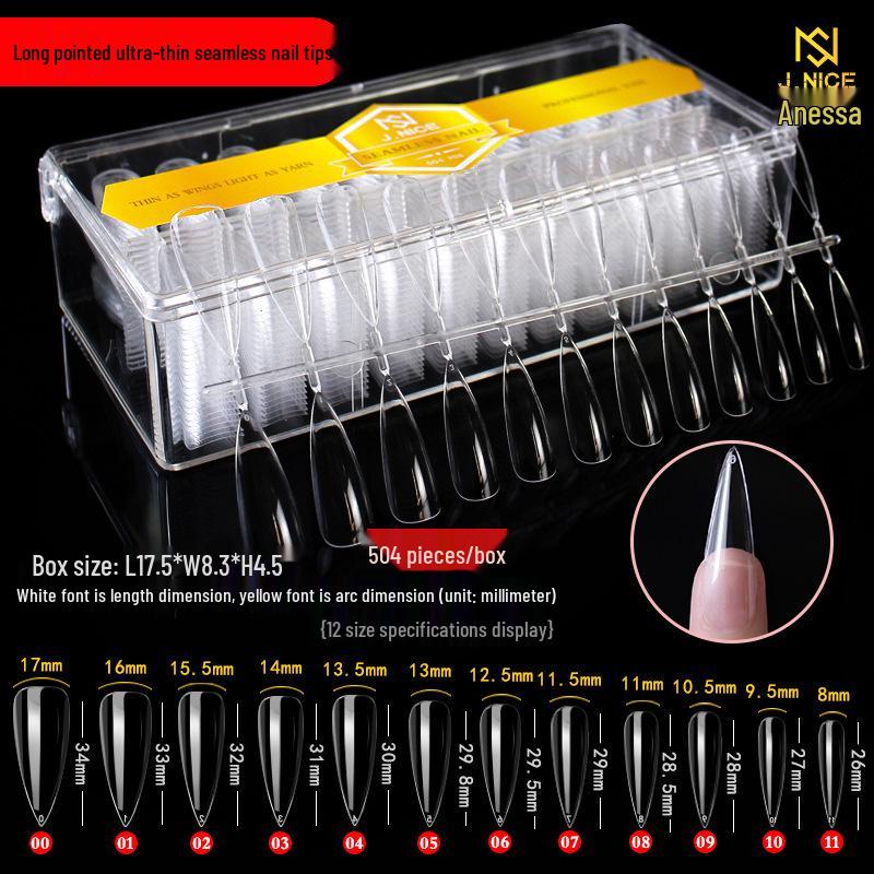 540 Ultra-Thin Transparent Half-Cover False Nail Tips - Seamless, No Carving Required