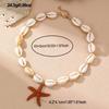 Texturierte Stränge Strand Boho Halskette mit Seestern Choker Neue Muschel Halskette für Damen Mädchen
