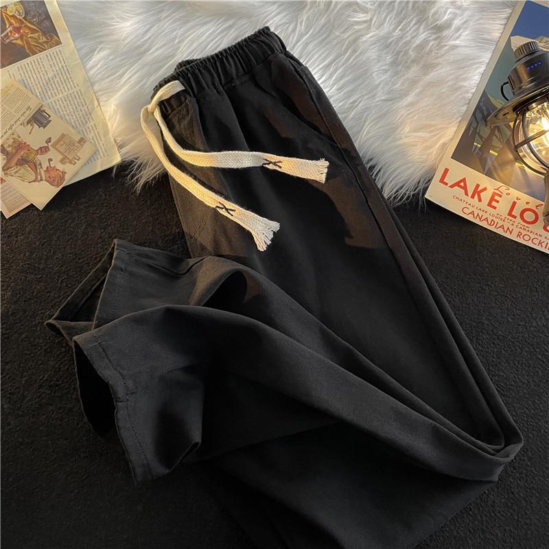 

Malaysia Trendy Men s Loose Straight Jeans with Drawstring Waist – Versatile High Street Summer Pants 5XL чорний