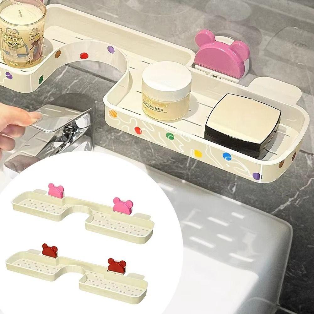 Suction Cup Design Dopamine Faucet Rack No-drill Bathroom Storage Rack  Bathroom Solutions