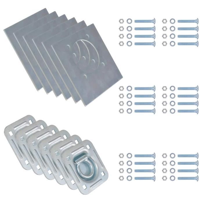 VidaXL Anneau d'arrimage pour remorque 6 pcs Acier galvanisé 2000 kg