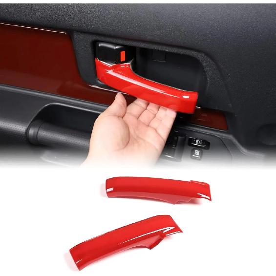 2PCS For Toyota FJ Cruiser 2007 2008- Carbon Fiber Style Interior Door Handle Pull Grab Cover Car Interior Accessories Trim