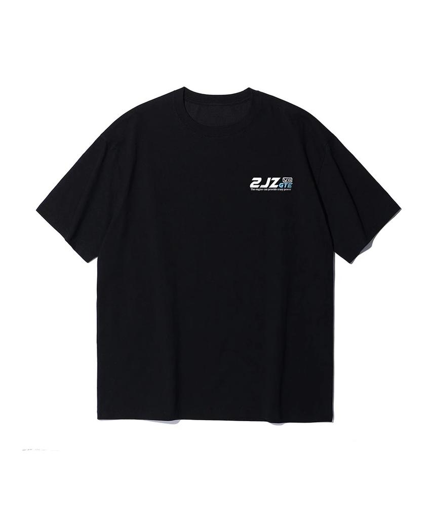 Men's round-neck T-shirt 2025 New 2jz turbine Engine jdm engine cultural print graphic fashionable casual hip-hop breathable top