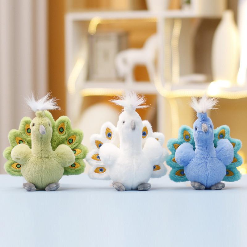 Plush Peacock Toy Keychain With Soft Short Plush For Kids And Bags