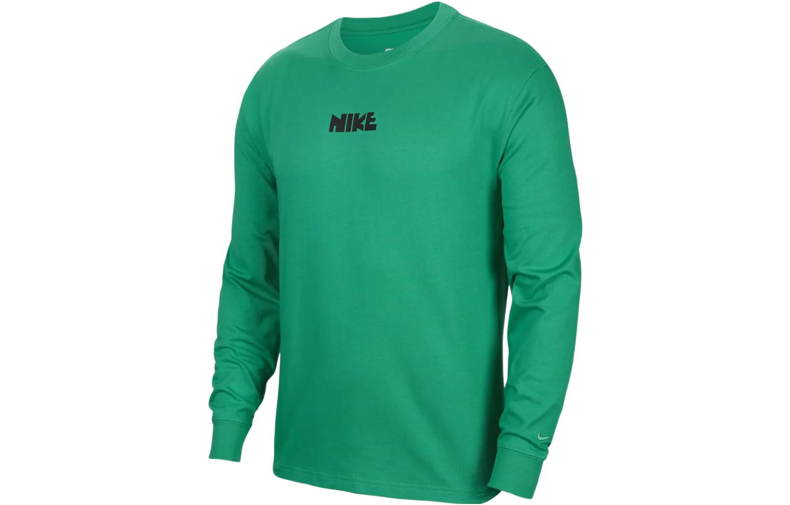 Nike T Shirts Men s Green Crew Neck Moderate Straight Fit FN0253-324 XL