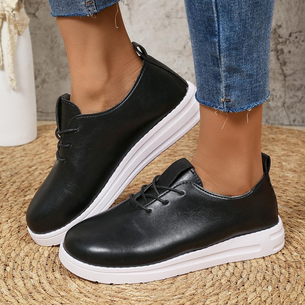 Large Size Casual Single Shoes Women's European and American Style New Round Head Thick Sole Casual Viscose Shoes Foreign Trade Single Shoes Women's