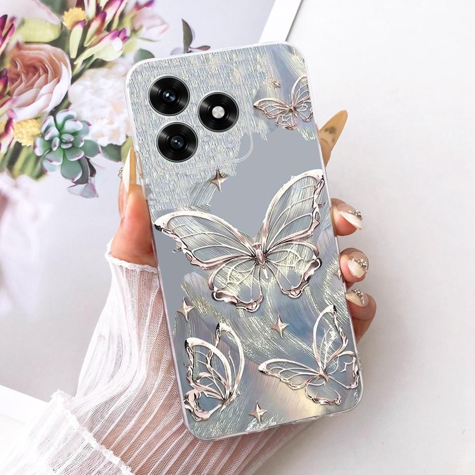 For Honor X5C Plus Case NLA-LX1 Stylish Butterfly Painted Cover Clear Silicone Phone Case For Honor X5C HonorX5C Plus Soft Shell