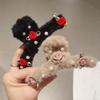 1pc New Style Plush Pearl Gentle Rose Flower Hair Clip, Large Grip Clip, Shark Grip Clip At the Back of the Head