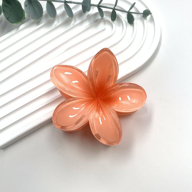 Retro Colorful Frangipani Flower Hair Claw Clip for Women