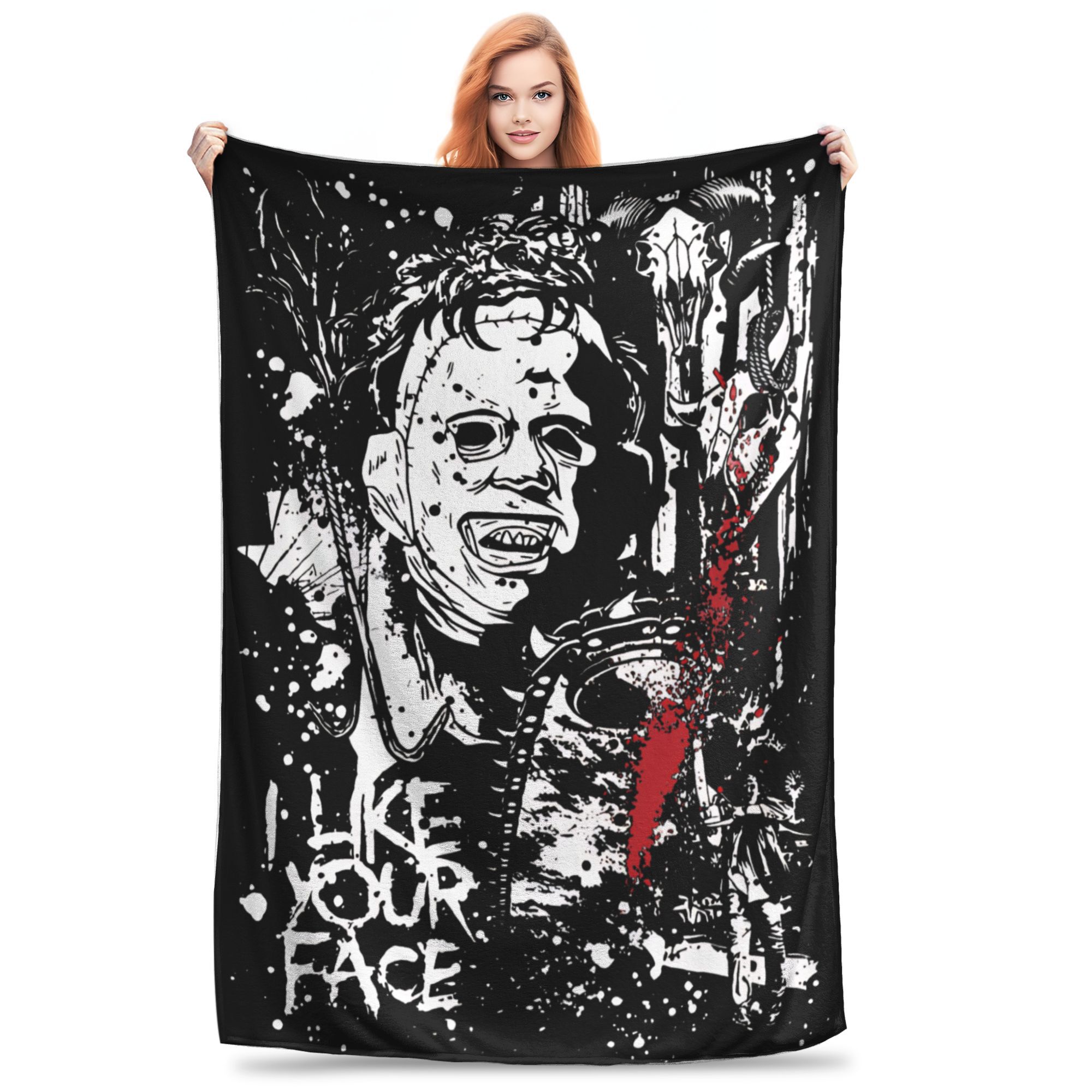 

Chainsaw Massacre horror movie Blankets Flannel Relax Soft Throw Blanket for Sofa Bedding Throws 130x150cm