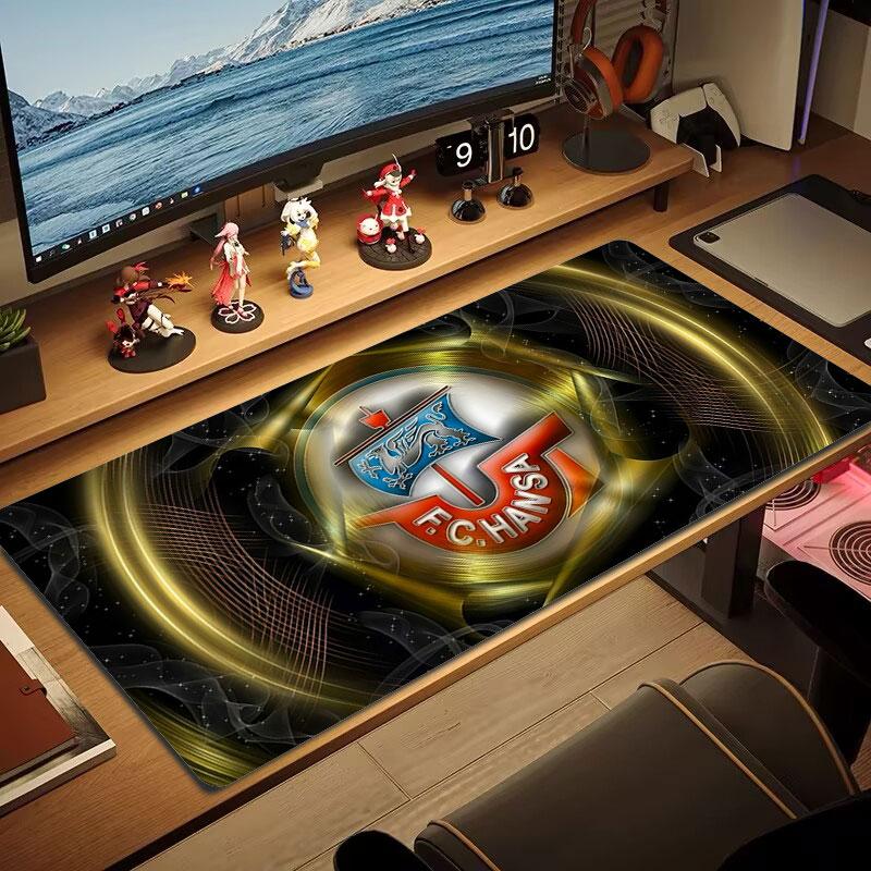 F.C. Hansa Rostock Large Size Mouse Pad Large Gaming Table Cushion Non-slip Laptop Tablet Big Mousepad XXL Mat Mini PC Playmat With Lock Edge