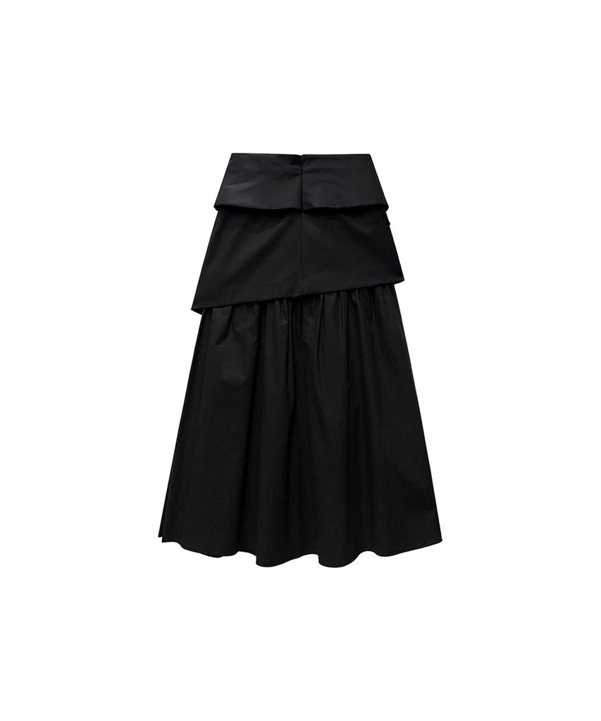 Meuameu Blazer Crop Layered Skirt