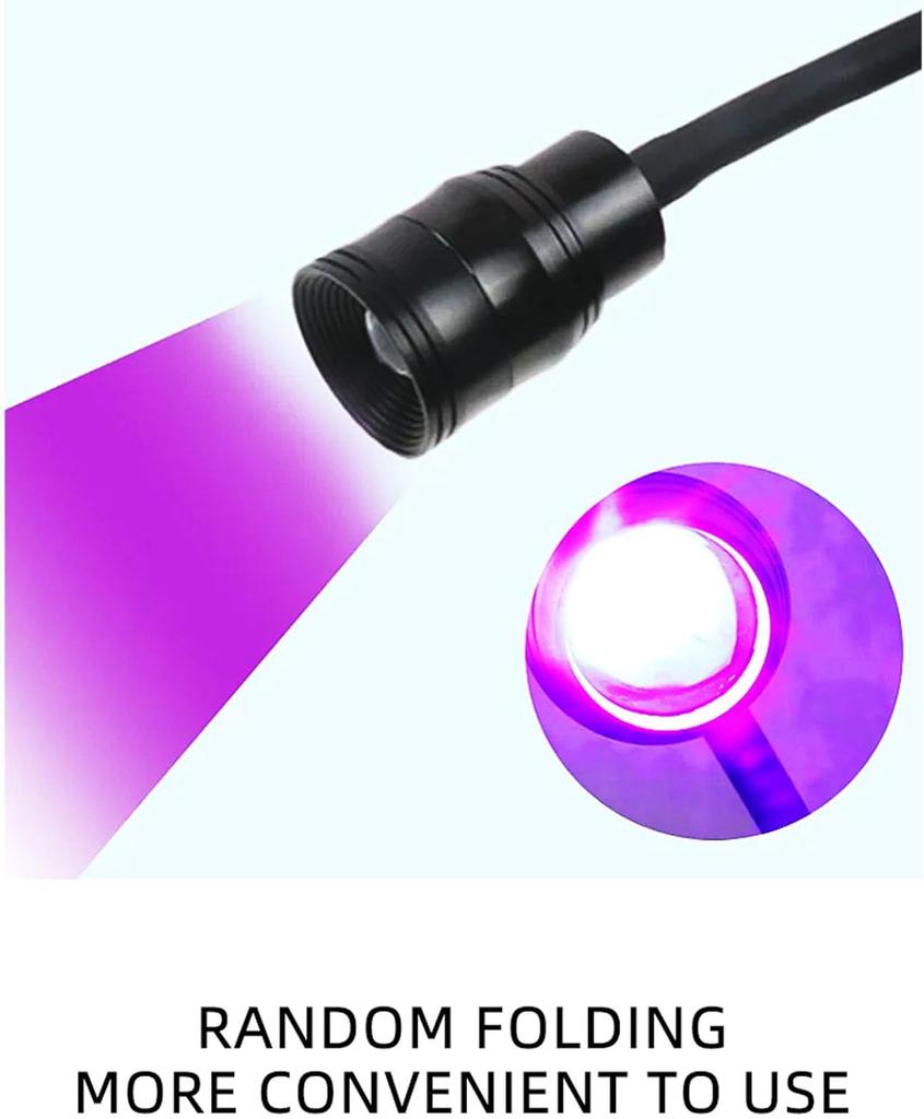 LED 10W Desktop Eyelash Lamp with Pedal Switch, for Eye Lash Extension Nail Glue Curing, Adjustable Light Focusing