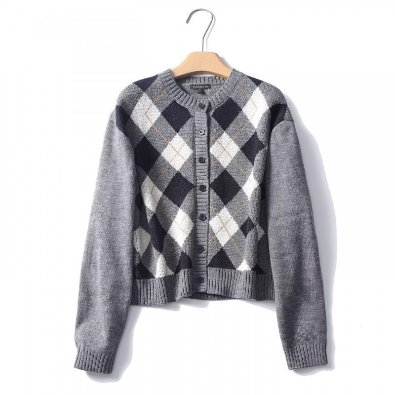 Womens Fashion VersatileWomens Versatile Preppy Style Knit Cardigan