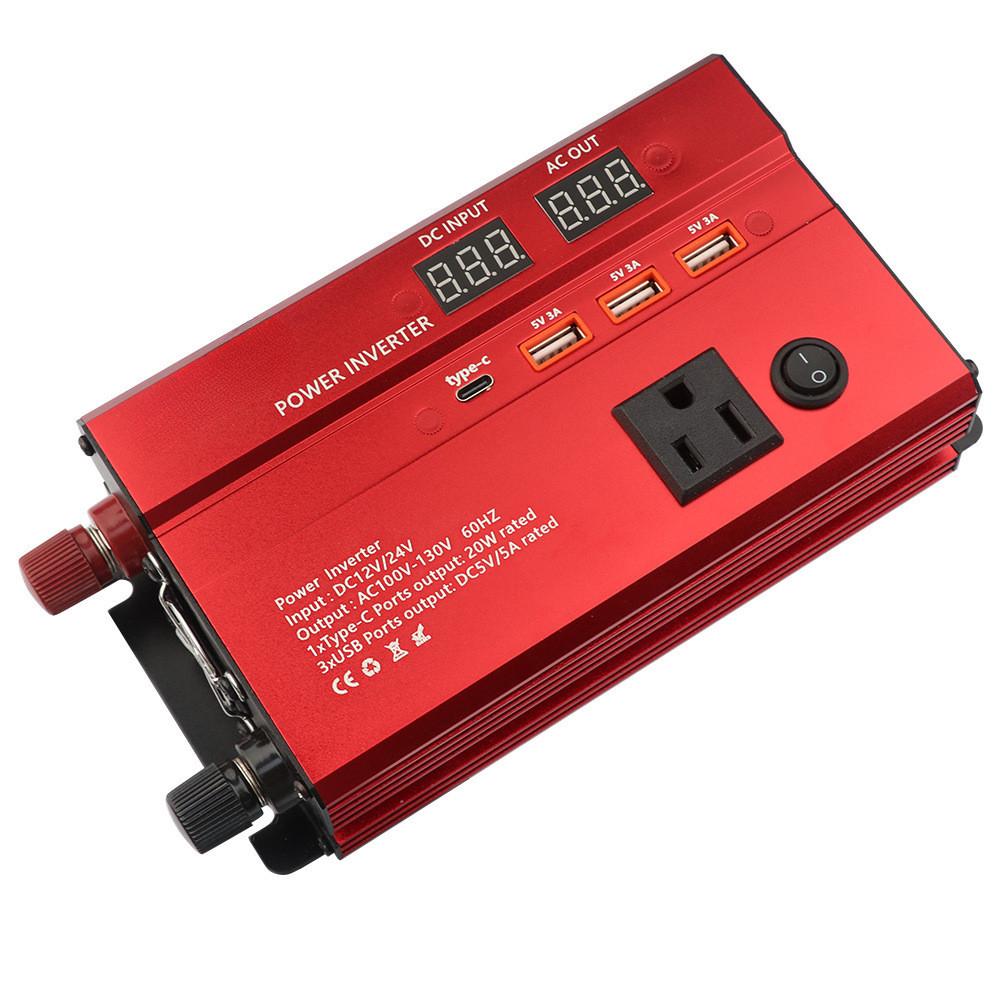 LED Digital Display Car Inverter High Power Portable Household Inverter Small Multifunctional Voltage Converter