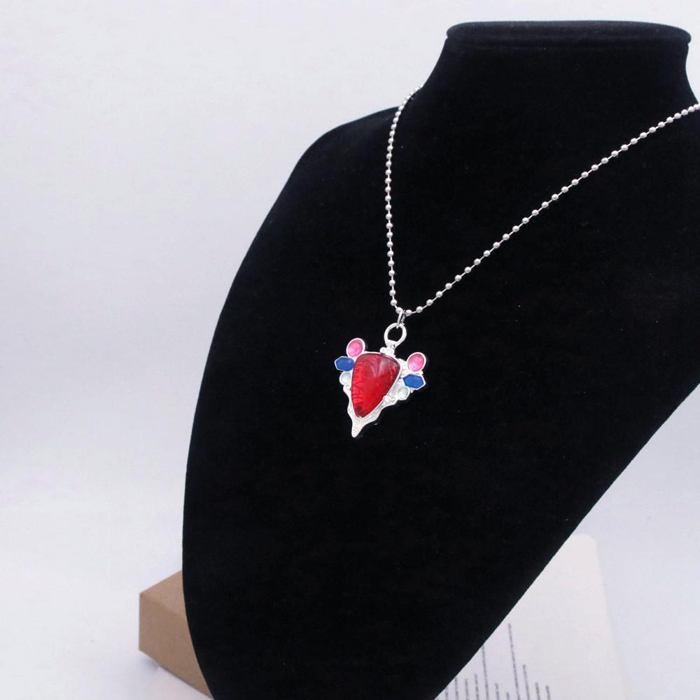 Anime JOJO's Bizarre Adventure Aizhe Redstone Necklace Joseph Cosplay Accessories Pendant Jewelry Props