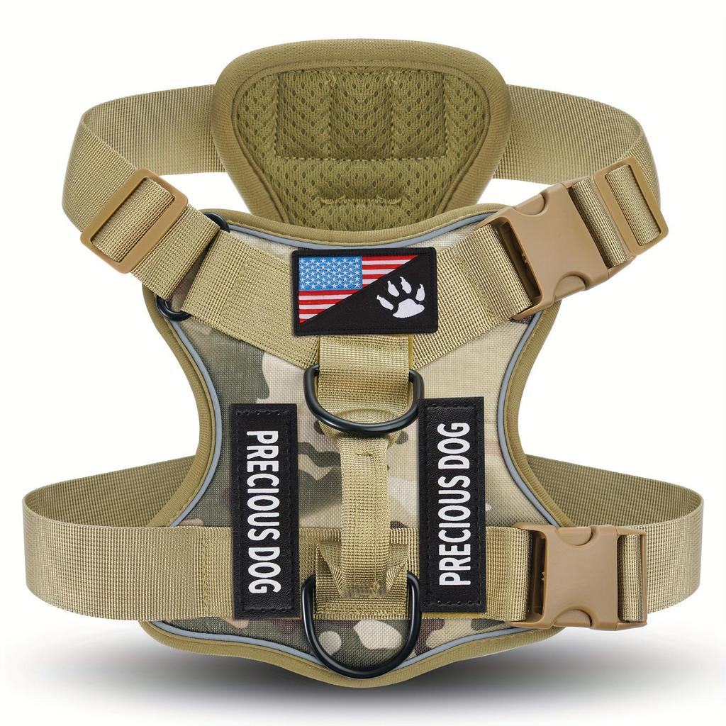 Reflective Tactical Harness for Large Dogs - Explosion-Proof & Adjustable, No-Choke Design