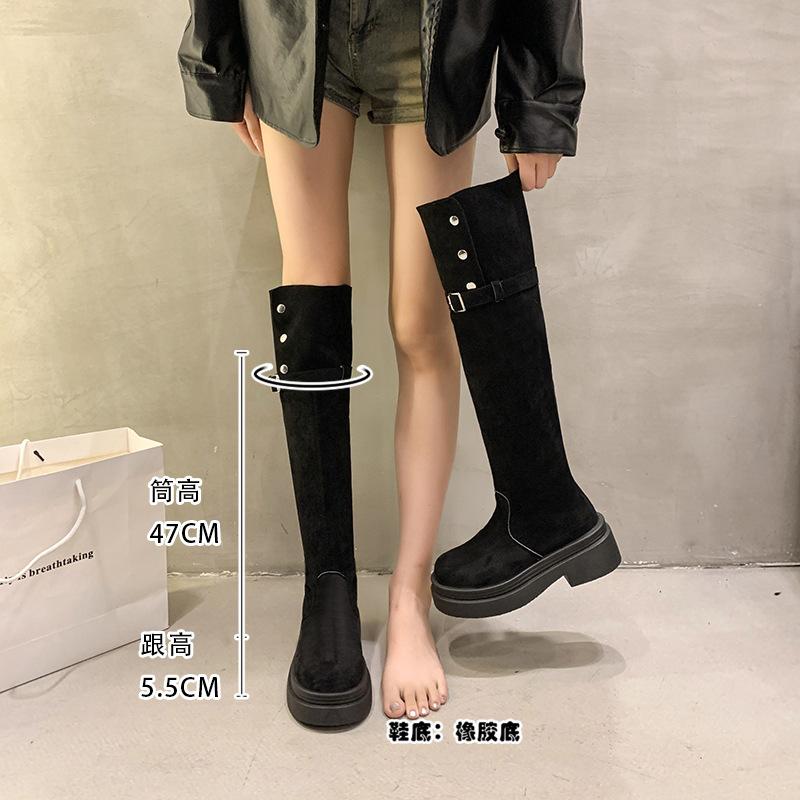 Boots Women's Autumn 2025 Versatile Skinny Retro Temperament Thickness High Over Knee Fashion Boots