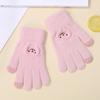 New Embroidered Gloves Female Cute Cartoon Smiley Face Bear Autumn and Winter Warm and Cold-proof Men's and Women's Needles