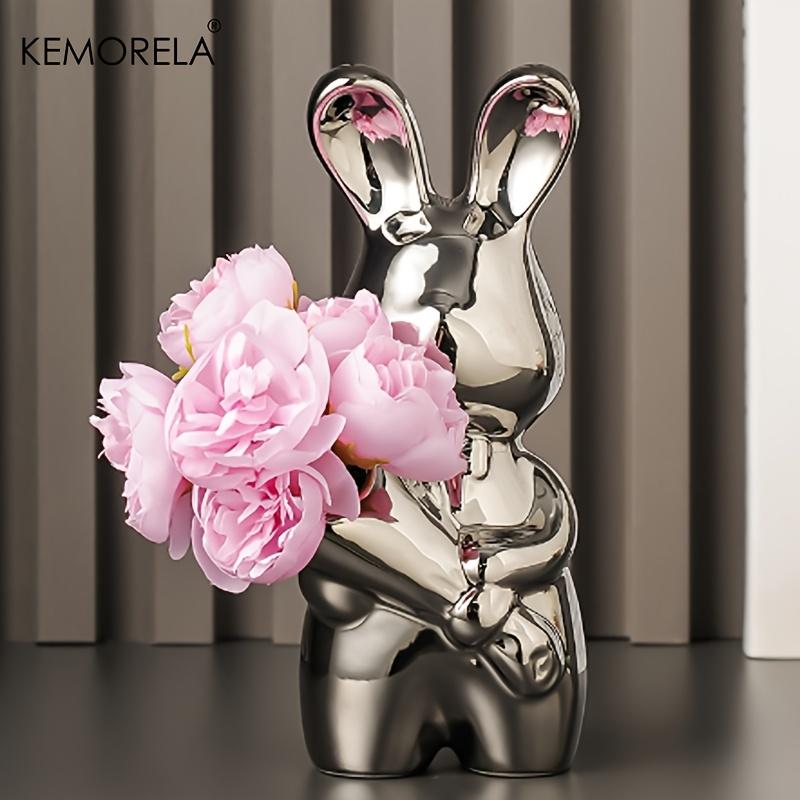 

KEMORELA 1PCS Easter Bunny Figurine Decorated Tabletop Decorated Holiday Spring Bunny Sculpture Decorated Tabletop Decorated