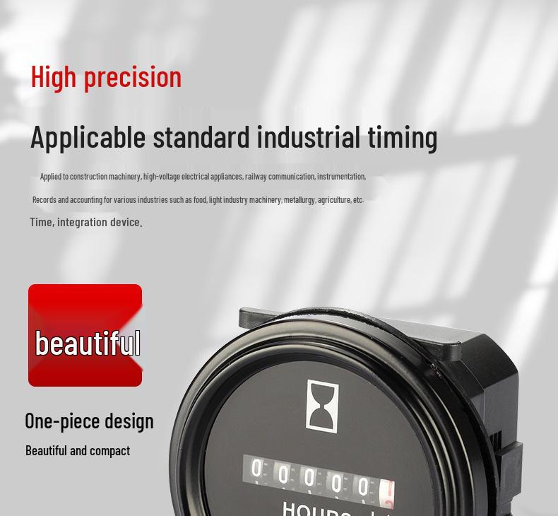 SH-1 Discount Industrial Timer: On-board Mechanical Hour Meter and Stopwatch for Engineering Vehicles