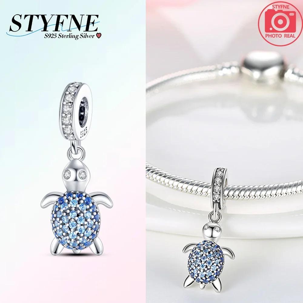 Original Copper Glass Sea Turtle Dangle Charm Fit Women'S Necklace Diy Bracelet Beads Jewelry Commemorative Gifts