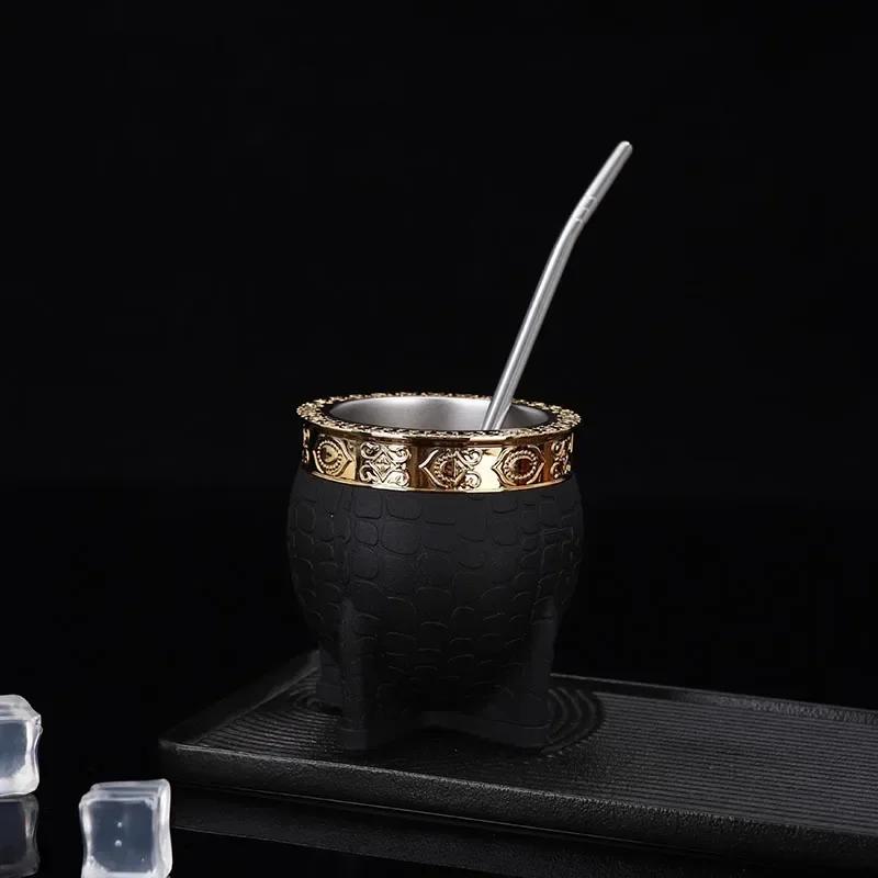 200ml 1Stück Edelstahl Doppelwandbecher Kaffee Bier Isolierter Becher Yerba Mate Tee Trinkbecher Doppelwandige Edelstahl Tasse