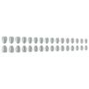 Light Gray Glossy False Nails - Short Oval Plain, 32 High-Quality Removable Pieces