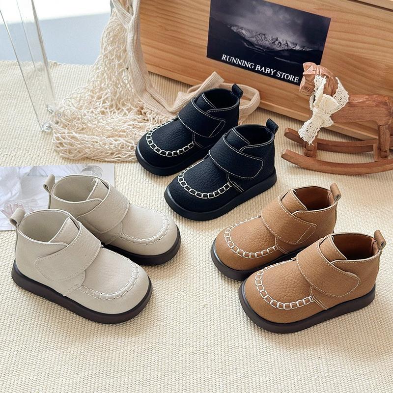 Boys Outdoor Short Boots Kids High-top Flats Sneakers for Girls Casual All-match Autumn Winter Cotton Walking Shoes Child I08151