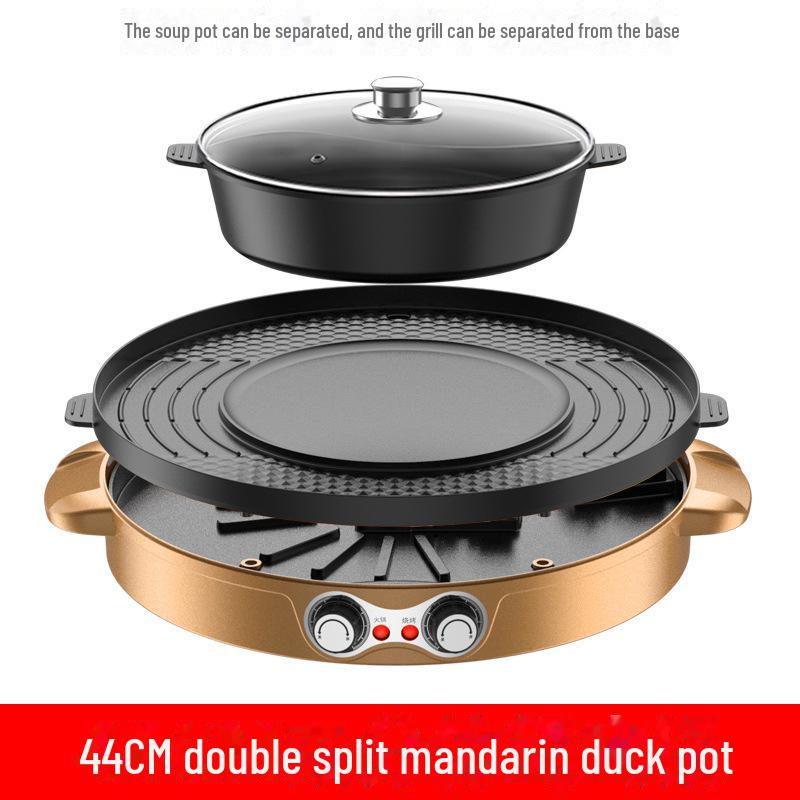 Smokeless Non-Stick Electric Grill & Shabu-Shabu Multi-Function Hot Pot