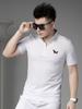 European Trendy Brand Badge Polo Shirt Men's Short-Sleeved Stand-Up Collar T-Shirt 2025 Summer New Business Casual T-Shirt