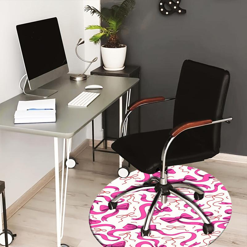 

1pc Pink Ribbons Pattern Round carpet, Perfect for Decorating Chairs, Living Rooms, Or Bedrooms, for Living Room.143 80cm by 80cm