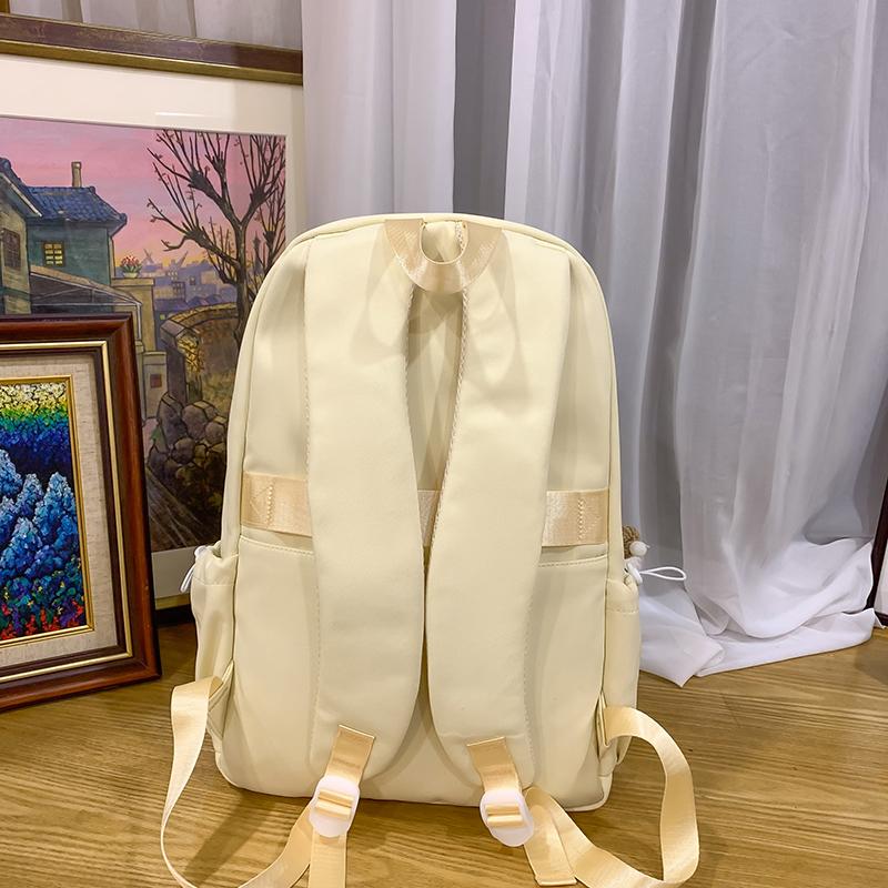 Student Schoolbag Solid Color Campus Backpack Women Large Capacity Backpack