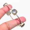 Labradorite Gemstone Handmade 925 Sterling Silver Cuff Bangle 6-7" KJ-1769