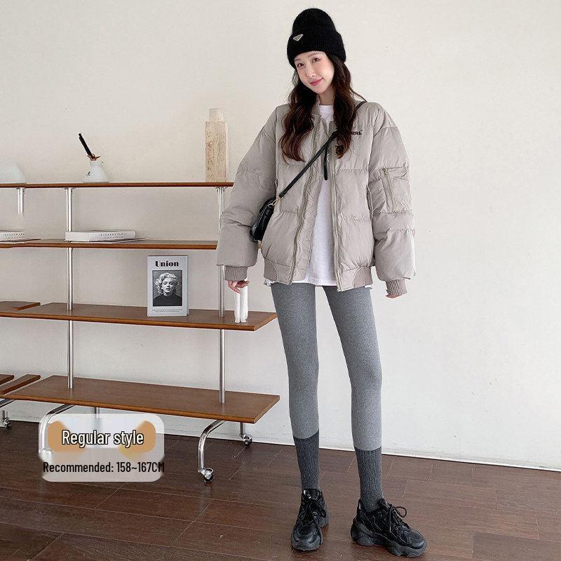 2025 New Winter Gray Plus Velvet Cotton Pants for Tall Women – Soft, Skin-Friendly, and Warm Base Layer
