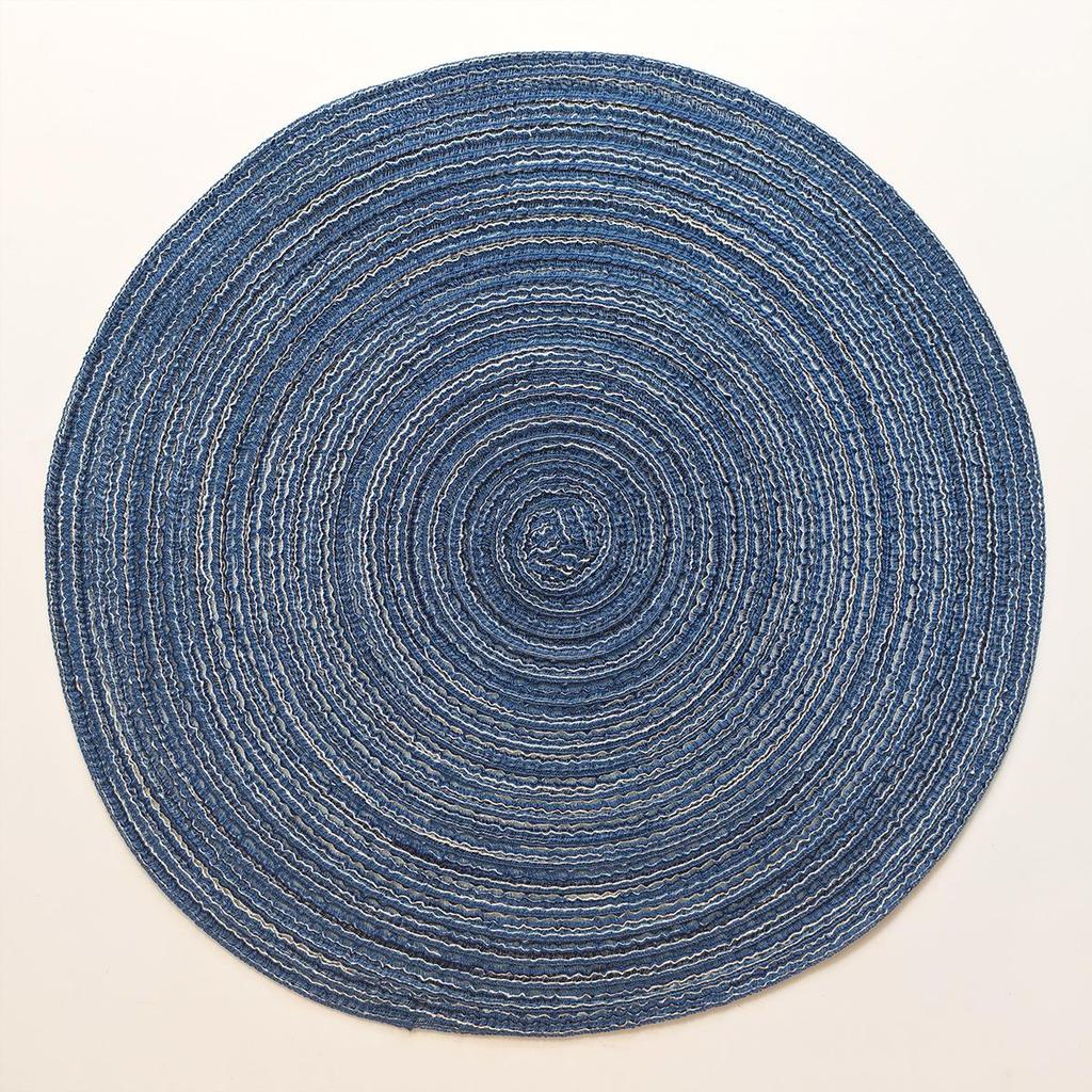 Runder Platzset aus nordischer Baumwolle - Hitzebeständig, Dekorative Ramie-Untersetzer, Verbrühschutzmatte