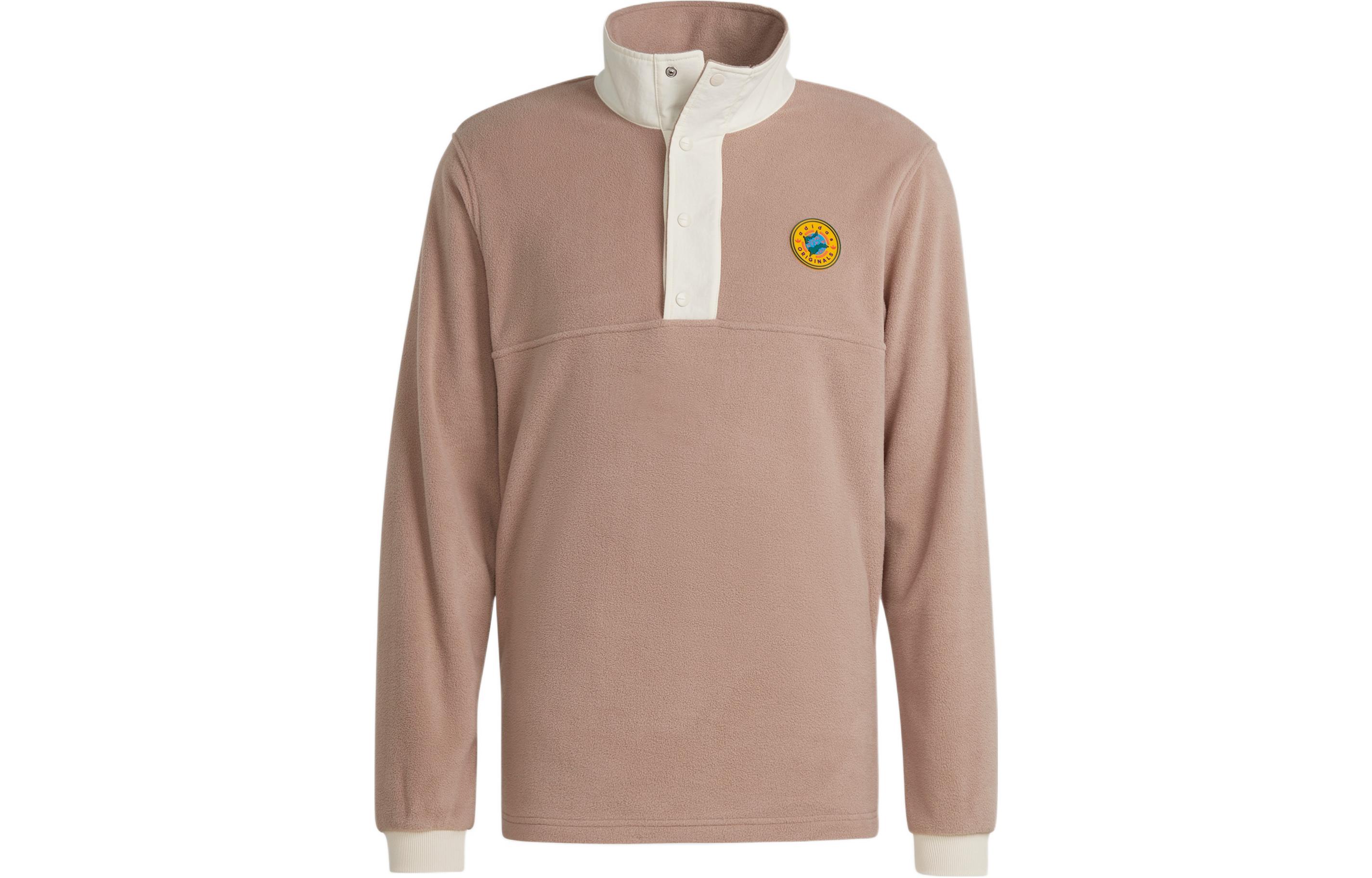 Adidas Originals Wh Snap Fleece Однотонный Флис с воротником-стойкой Удобный Повседневный Универсальный С флисовой подкладкой С длинным рукавом II8485 M