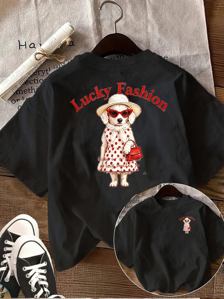 Fashion Dog Graphic T Shirt Unisex Cute Puppy Print Tee Summer Casual Short Sleeve Kawaii Harajuku Loose Top Streetwear