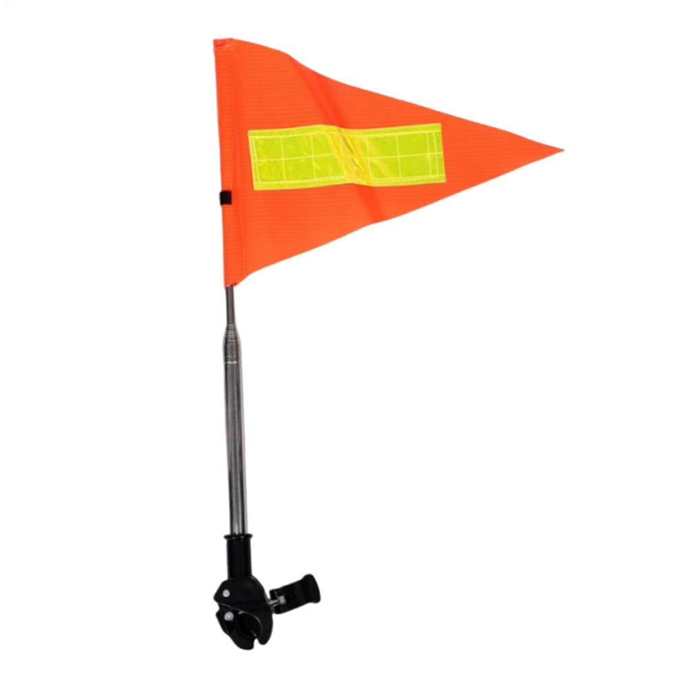 Bike Flag With Pole For Safety Orange Triangle Golf Cart Wheelchair Flag Portable to Carry extendable and adjustable rod