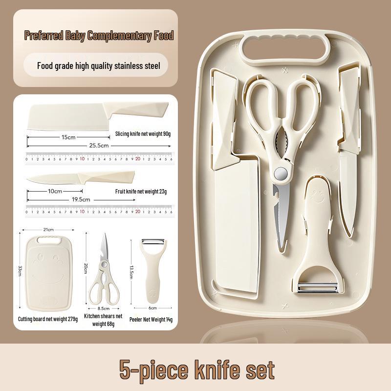 Multi-Functional Baby Food Cutting Board & Knife Set