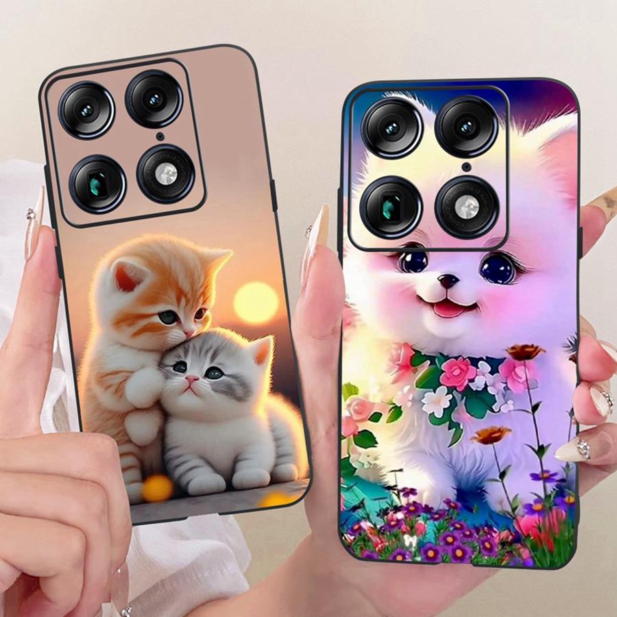 For Motorola Signature 6.8'' Case Cute Cat Cartoons Pattern Soft Silicone TPU Funda For MotoX70 Air Pro Signature Back Covers