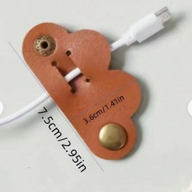 3 Stück Kabel-Organizer Ladekabel-Schutzclips Herz Leder Kabelaufwickler Kopfhörer-Zubehör Kabelhalter Kabelmanagement