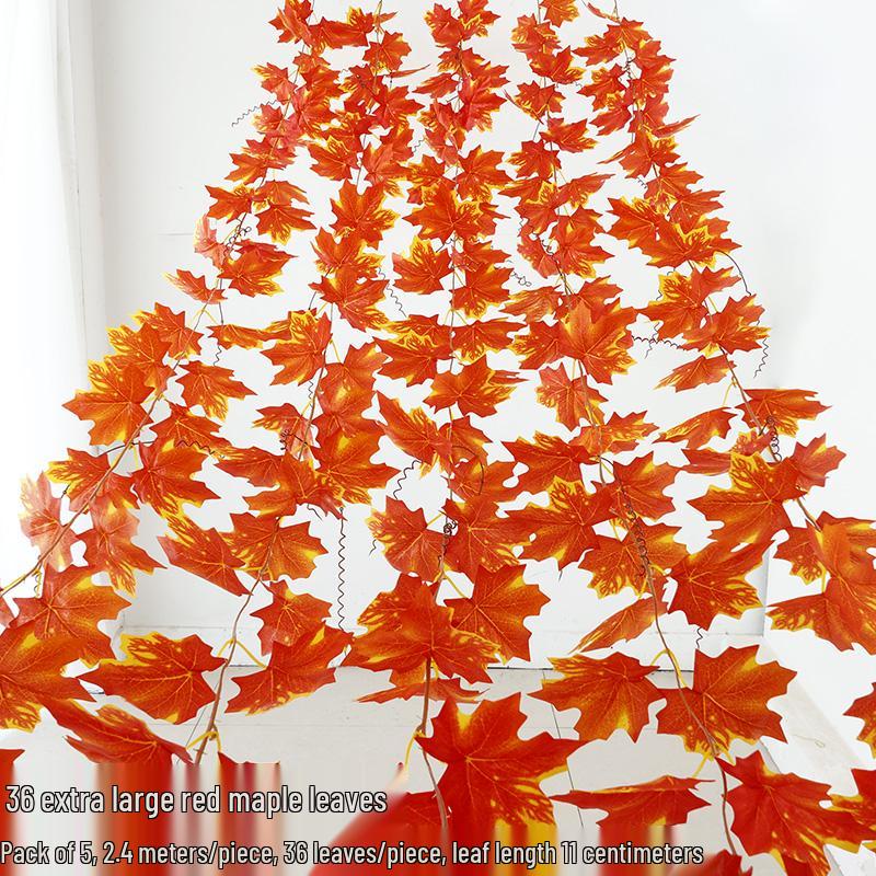 Artificial Red Maple Leaves for Indoor/Outdoor Decor and Landscaping