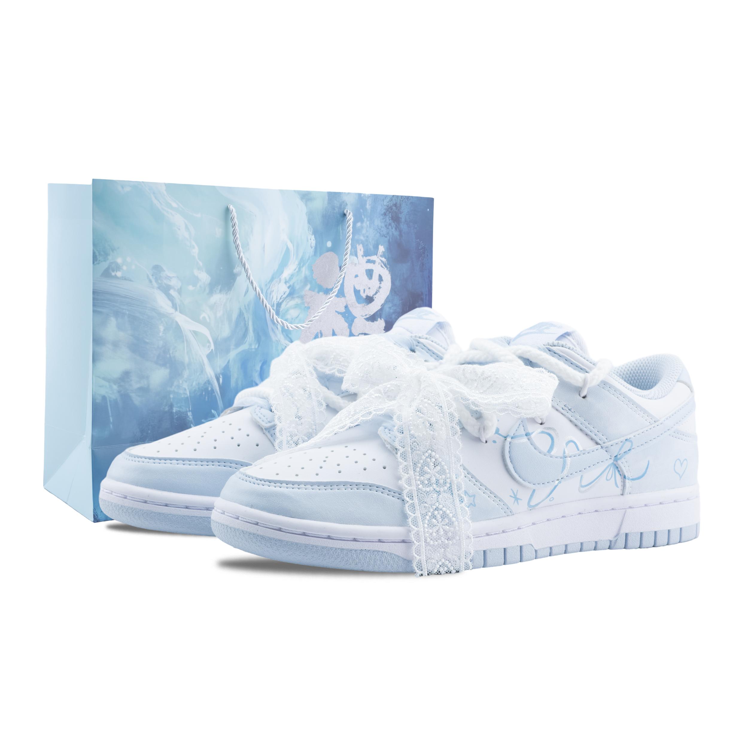 

Nike Dunk Slip Resistant Abrasion Resistant Low top Skateboard Shoes Unisex Light Blue IB7311-100(Team626-) 37.5