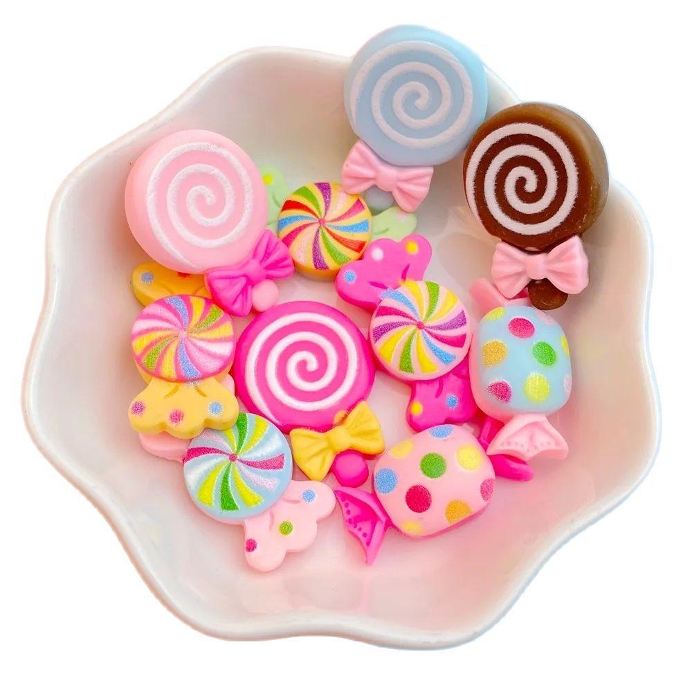 20Pcs New Resin Mini Candy / Lollipop Series Flat Back Cabochons Scrapbooking DIY Jewelry Craft Decoration Accessories